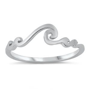Sterling Silver Wave Band Ring